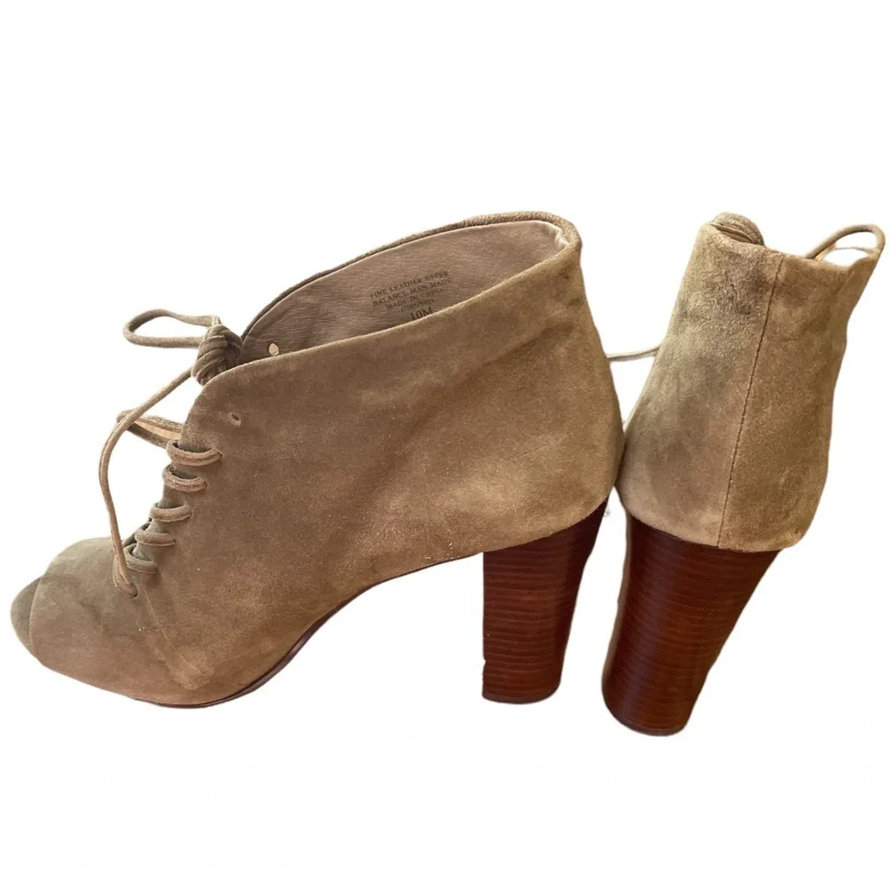 Splendid‎ Open Toe Suede leather Bootie with Lace Size: 10